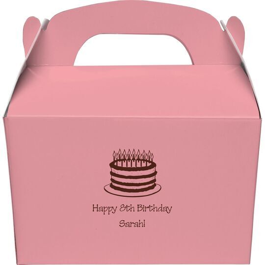 Sophisticated Birthday Cake Gable Favor Boxes
